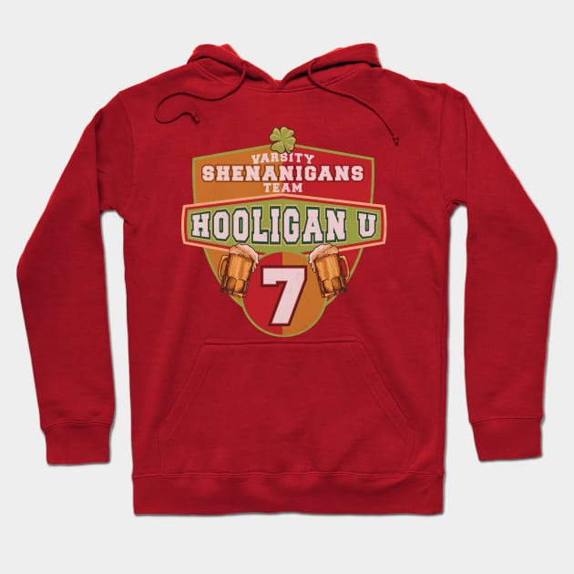 Hooligans University Varsity Shenanigans Team Lucky 7 Shamrock Hoodie by SeaLAD